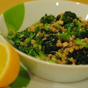 Lemony Pearl Couscous with Broccoli and Salmon