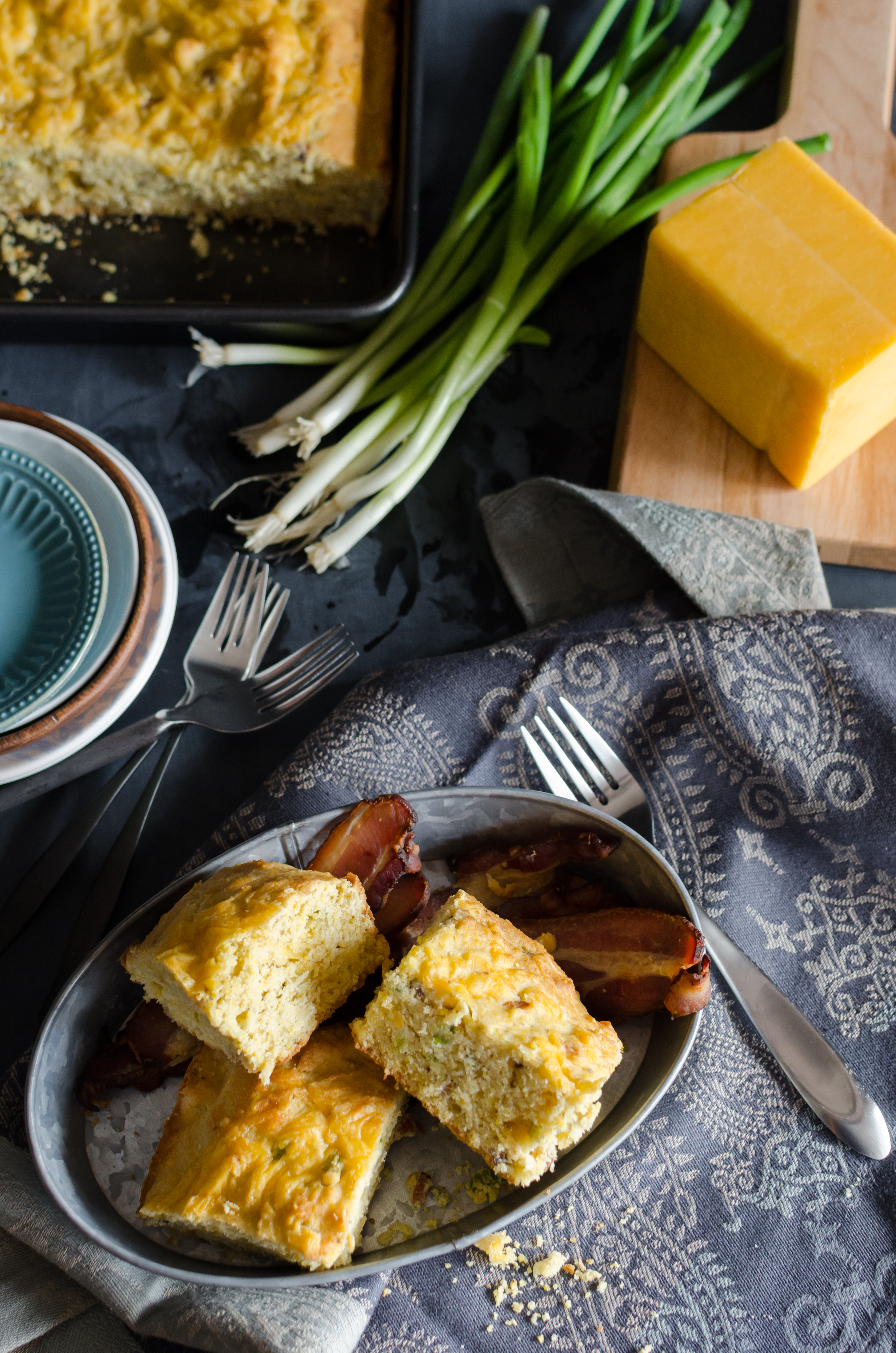 Cheddar, Bacon, and Green Onion Cornbread (gluten free ...