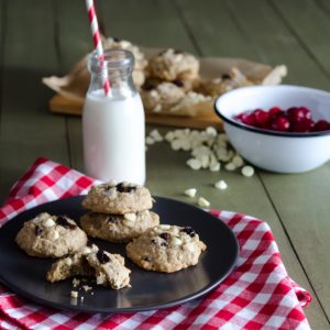 White Chocolate & Cherry Oatmeal Cookies