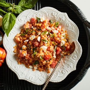 Tomato Basil Lentil Salad