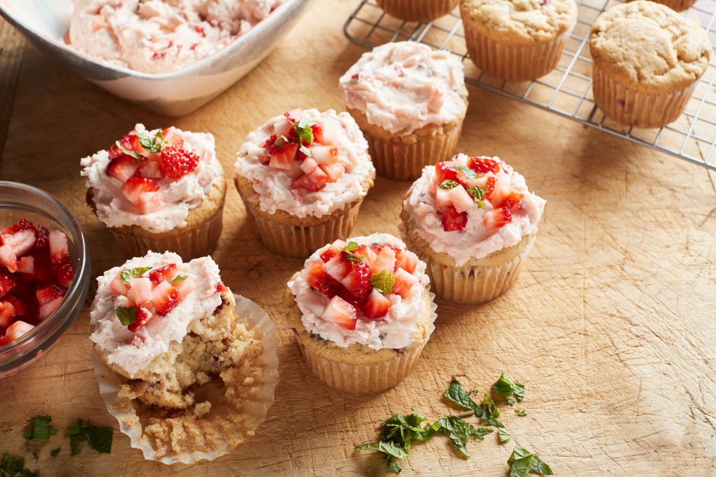 Dairy Free Strawberry Mint Cupcakes Recipe Bob S Red Mill