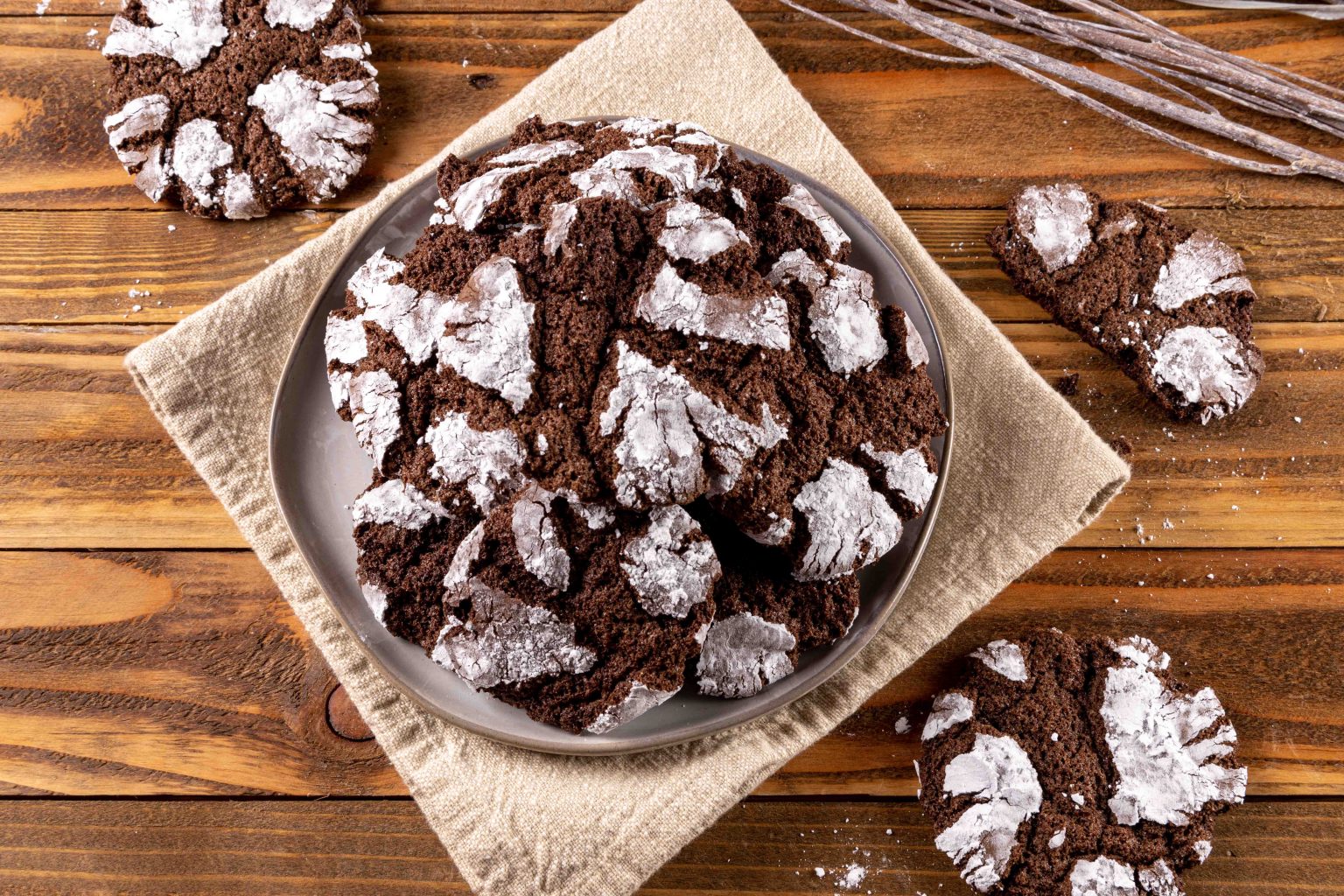 The Best Triple Chocolate Crinkle Cookies